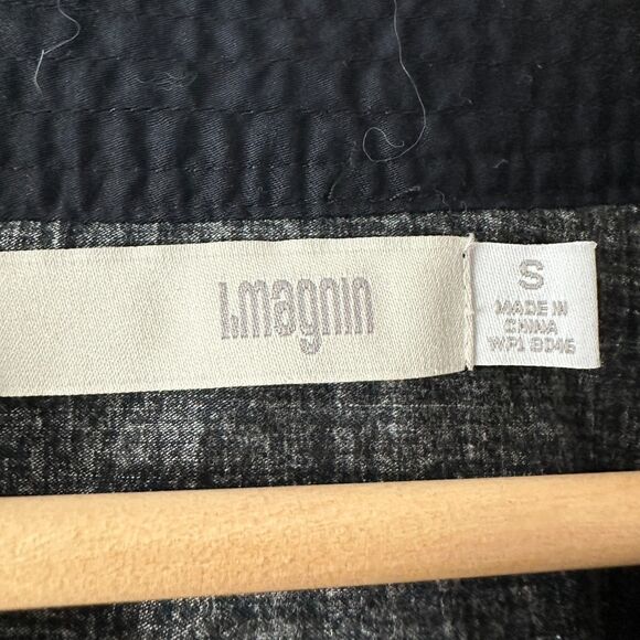 Vintage I. Magnin Womens Floral Tunic Top Button Placket Cap Sleeve Black Small - Picture 7 of 7